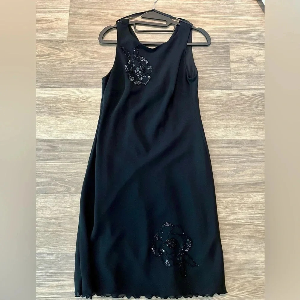 Robbie Bee Vintage Beaded Flower Dress Size 6P